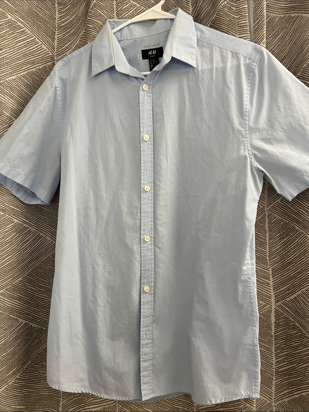 H&M Pale Blue Short-Sleeve Button-Down Shirt
